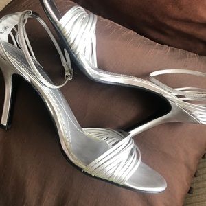 Silver Size 10 Strappy Sandals by Chinese Laundry